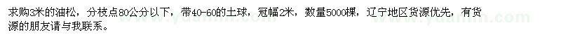 求購3米的油松