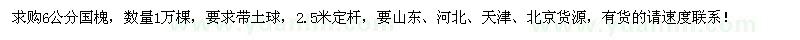 求購6公分國槐1萬棵