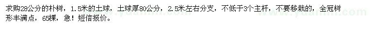 求購28公分的樸樹