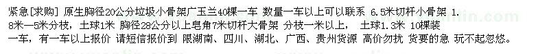 求購廣玉蘭，皂角