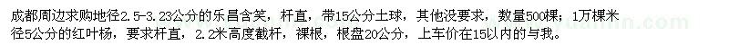 求購樂昌含笑,紅葉楊