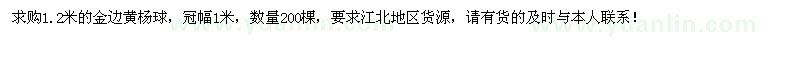 求購1.2米的金邊黃楊球200棵