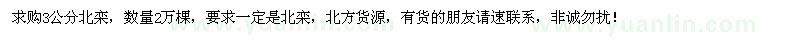 求購3公分北欒2萬棵