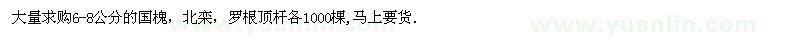 求購6-8公分的國槐，北欒