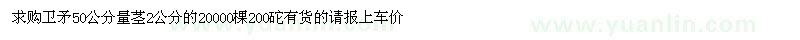 求購(gòu)衛(wèi)矛50公分量莖2公分的20000棵 