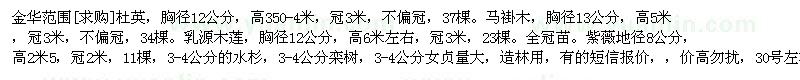 求購30號左右挖苗 杜英 馬褂木 紫薇 水杉 欒樹 女貞