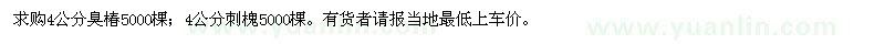 求購4公分臭椿,刺槐