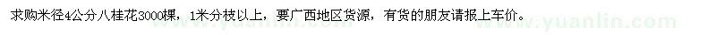 求購米徑4公分八桂花
