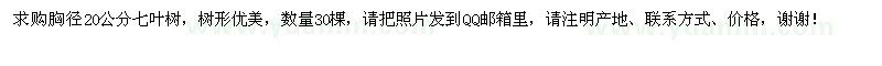 求購(gòu)胸徑20公分七葉樹(shù)30棵