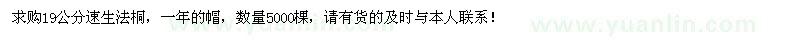 求購(gòu)19公分速生法桐5000棵
