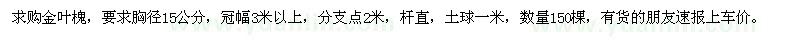 求購胸徑15公分金葉槐,個人