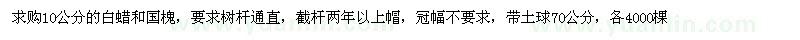求購白蠟和國槐