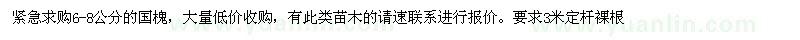 求購緊急求購6-8公分的國槐 
