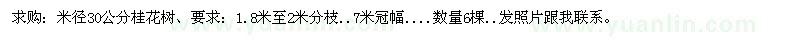 求購米徑30公分桂花樹 