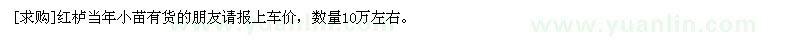 求購紅櫨當(dāng)年小苗