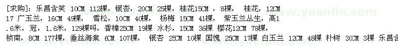 求購樂昌含笑 銀杏樹 桂花 廣玉蘭 雪松 香樟 水杉 櫻花 垂絲海
