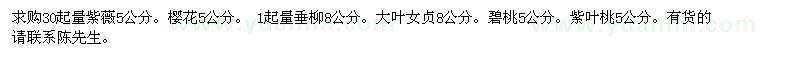 求購30起量紫薇。櫻花。 垂柳。大葉女貞 