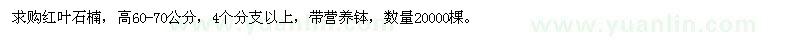 求購紅葉石楠 
