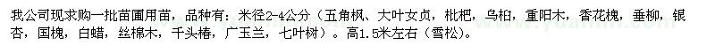 求購(gòu)枇杷,龍柏,南天竹,垂柳,大葉女貞,重陽(yáng)木等