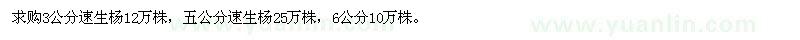 求購速生楊