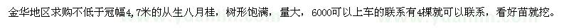 求購不低于冠幅4,7米的從生八月桂 