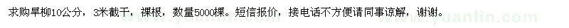 求購旱柳10公分 