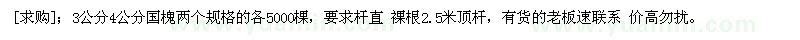 求購(gòu)3公分4公分國(guó)槐兩個(gè)規(guī)格的各5000棵