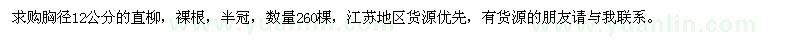 求購胸徑12公分的直柳