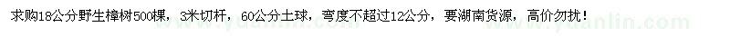 求購18公分樟樹(shù)