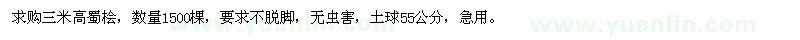 求購三米高蜀檜,價(jià)高勿擾