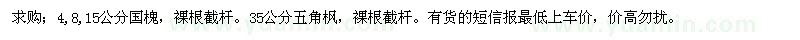求購(gòu)國(guó)槐、五角楓