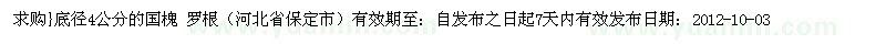 求購(gòu)底徑4公分的國(guó)槐 羅根（河北省保定市）