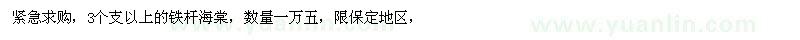 求購(gòu)3個(gè)支以上鐵桿海棠一萬(wàn)五限保定