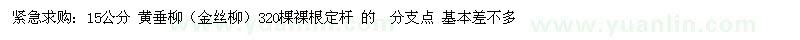 求購緊急求購15公分黃垂柳320棵