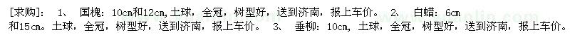 求購國槐： 白蠟： 垂柳：（江蘇省宿遷市）