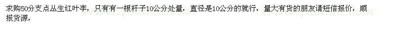 求購50分支點(diǎn)叢生紅葉李