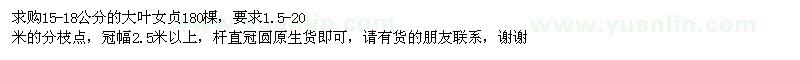 求購大葉女貞