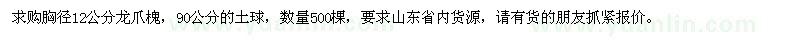 求購胸徑12公分龍爪槐500棵