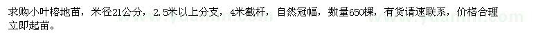 求購(gòu)小葉榕地苗