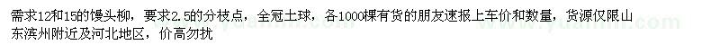 求購(gòu)12和15的饅頭柳