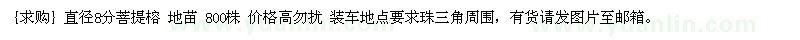 求購直徑8分菩提榕 地苗 800株