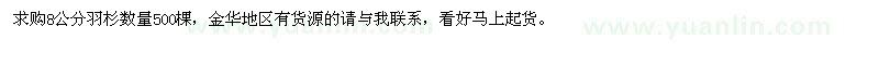 求購8公分羽杉數(shù)量500棵