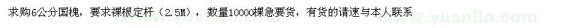 求購(gòu)6公分國(guó)槐 
