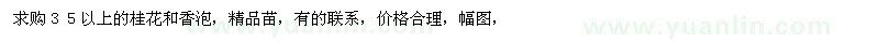 求購３５以上的桂花和香泡