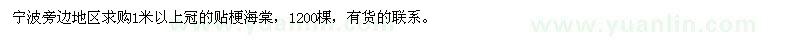 求購1米以上冠的貼梗海棠