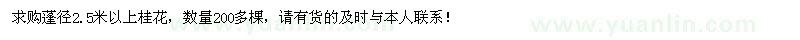 求購蓬徑2.5米以上桂花200多棵