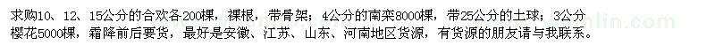 求購合歡、南欒、櫻花