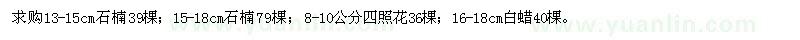 求購石楠、四照花、白蠟