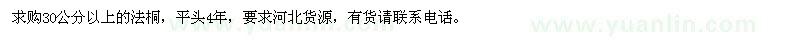 求購30公分以上的法桐 