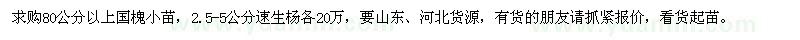求購(gòu)國(guó)槐苗、速生楊